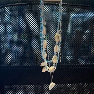 Blue and White Shell Necklace
